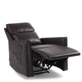 77Cm Wide Compact Manual Faux Leather 3-position Harwhichport Recliner