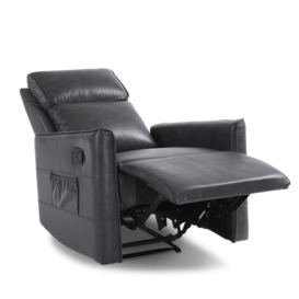 77Cm Wide Compact Manual Faux Leather 3-position Harwhichport Recliner