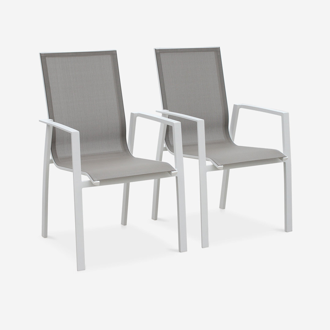 Pair Of Stackable Aluminium Garden Chairs