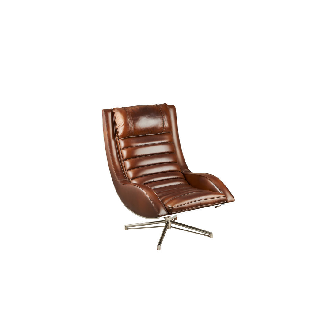 Ahzir Art Deco Leather Arm Chair by Wayfair