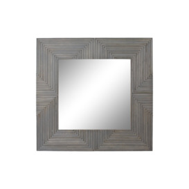 Anif Wood Framed Wall Mounted Accent Mirror in Dark Grey