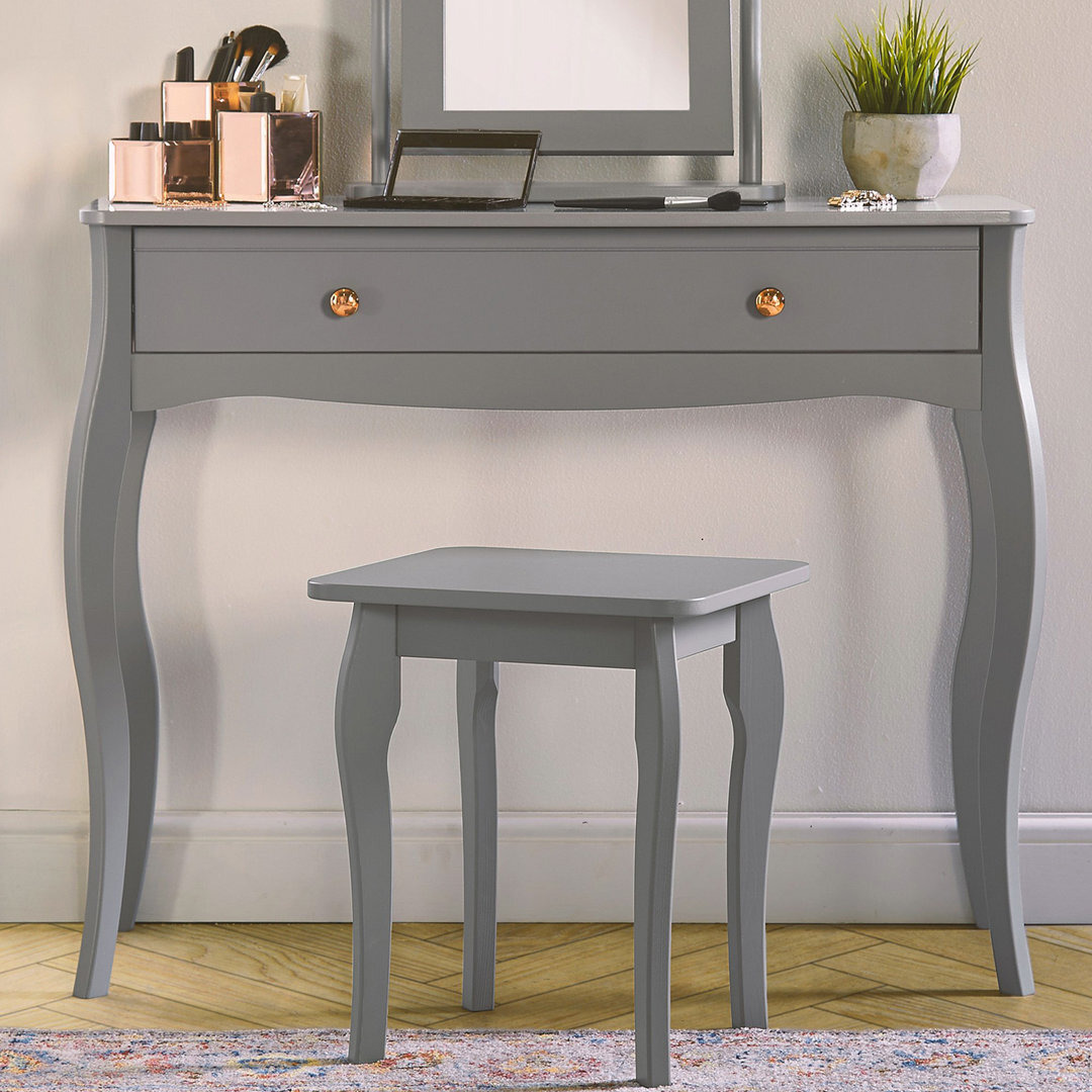 ted baker gold dress BarberPub Makeup Vanity Desk with Mirror&LED Lights, Glass Top Dressing Table with Jewelry Storage 3381 main image 0