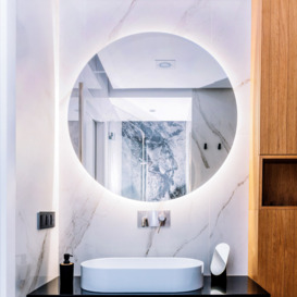 Round Mirror With Lighting LED â Neutral White - Bathroom Living room Illuminated Glamour Mirror