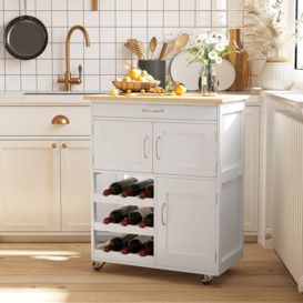 Modern Kitchen Island Trolley, Rolling Sideboard Storage Cart With Drawer