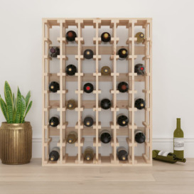48 Bottle Solid Wood Floor Wine Bottle Rack in Brown