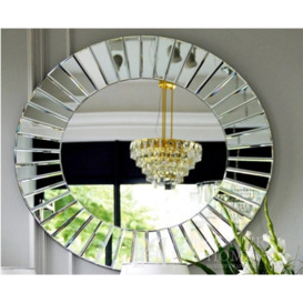 Aeri Round Framed Wall Mounted Accent Mirror in Silver