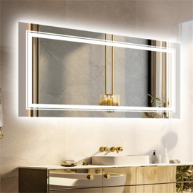 LED Illuminated Bathroom Mirror Fog Free Touch Sensor