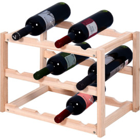 Knight 3 Tier Stylish Wooden Wine Rack Holder, Free Standing Wine Bottles Display Unit, Can Fit Up To 12 Bottles Of Wine, Perfect For Home Decor And W