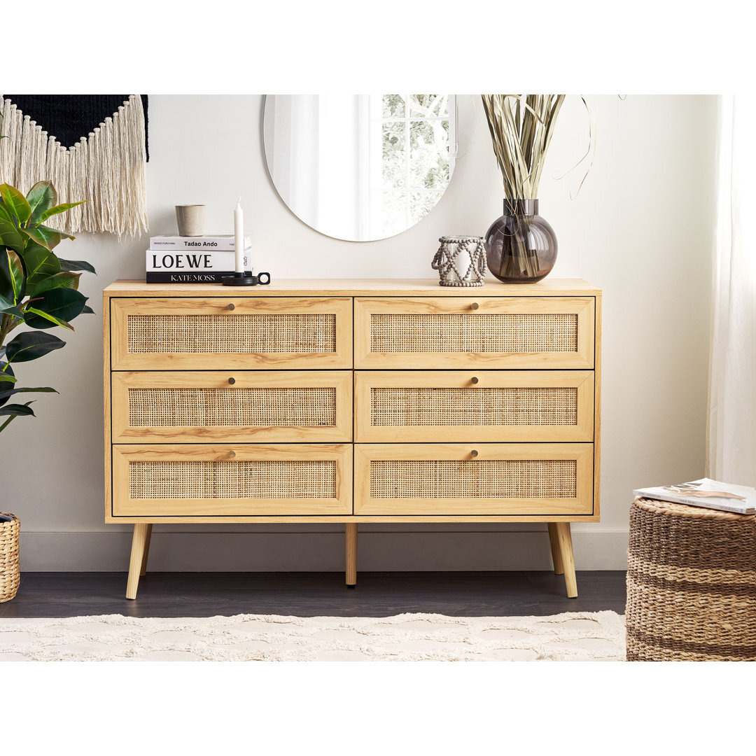 Jemnice 6 Drawer 120Cm W Double Dresser
