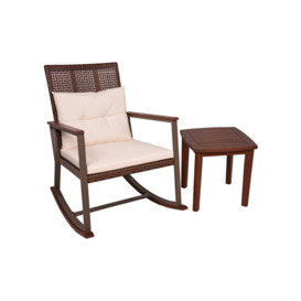 Outdoor Kutzer Rocking Solid Wood Chair with Cushions