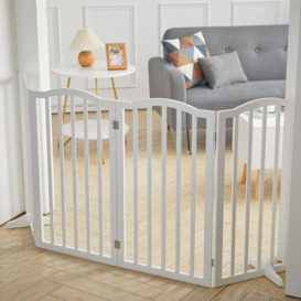 Rowley Wooden 4 Panel  Foldable Free Standing Pet Gate
