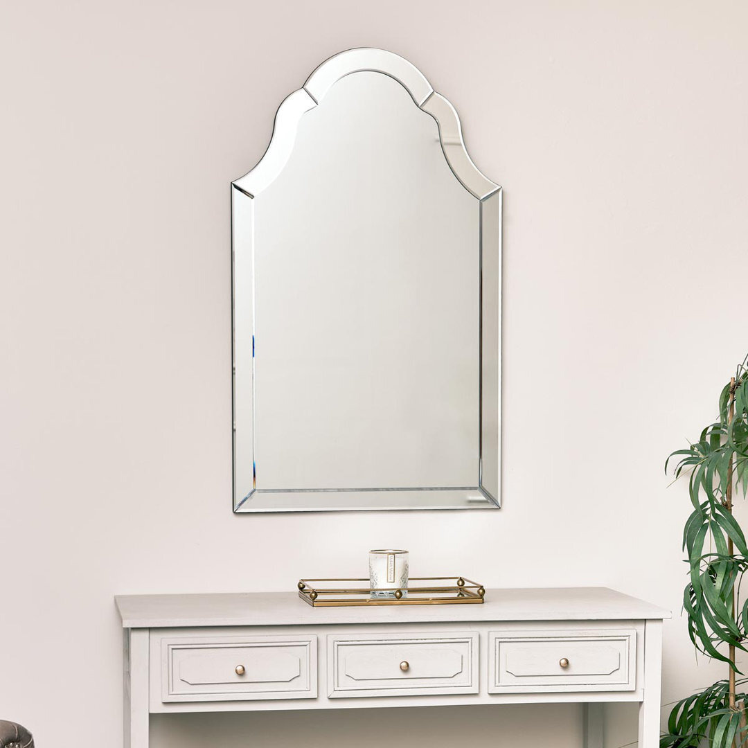 Adiel Glass Framed Wall Mounted Bathroom Mirror in Silver