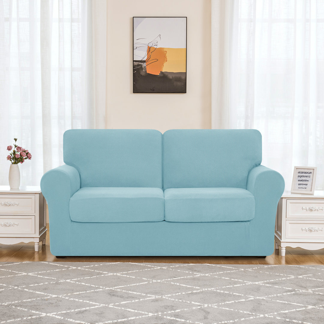2 Seater Stretch Separate Box Cushion Loveseat Slipcover