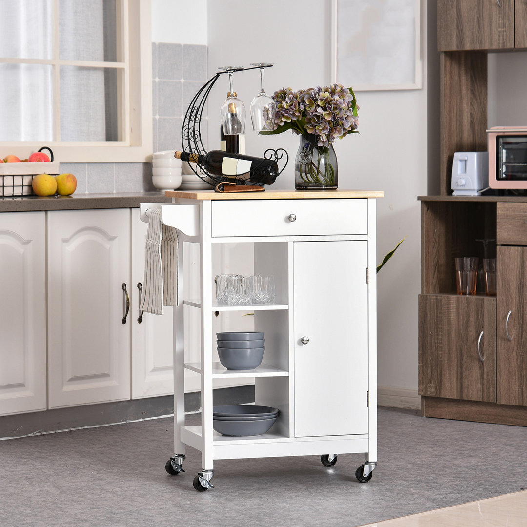 66cm Wide Rolling Kitchen Island By