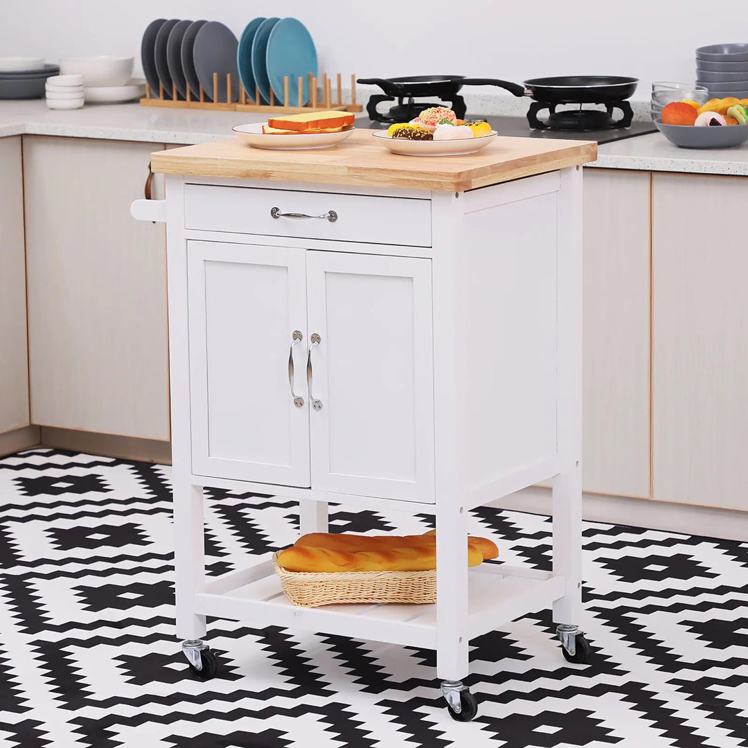 65cm Wide Rolling Kitchen Island By
