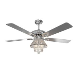 132Cm Sharan 5 - Blade Ceiling Fan with Remote Control and Light Kit Included