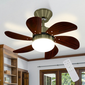 Quiet ceiling fan with lighting-6 blades 75cm timing