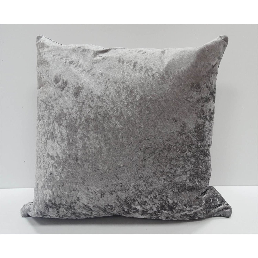 Canora Grey Crushed Velvet Cushion Cover Pewter - R