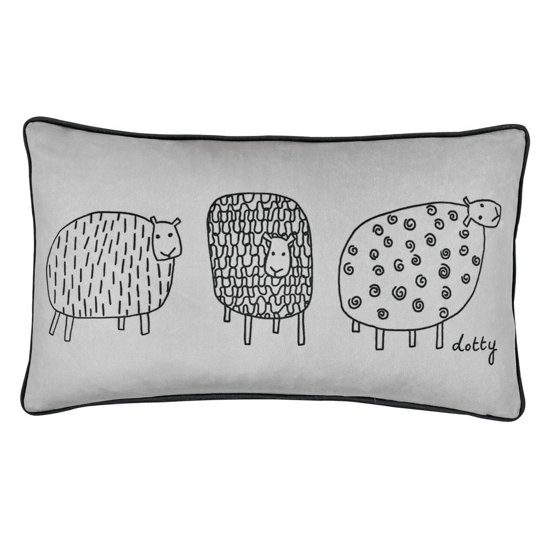 Dotty Sheep Rectangular Lumbar Cushion with Filling