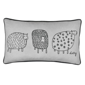 Dotty Sheep Rectangular Lumbar Cushion with Filling