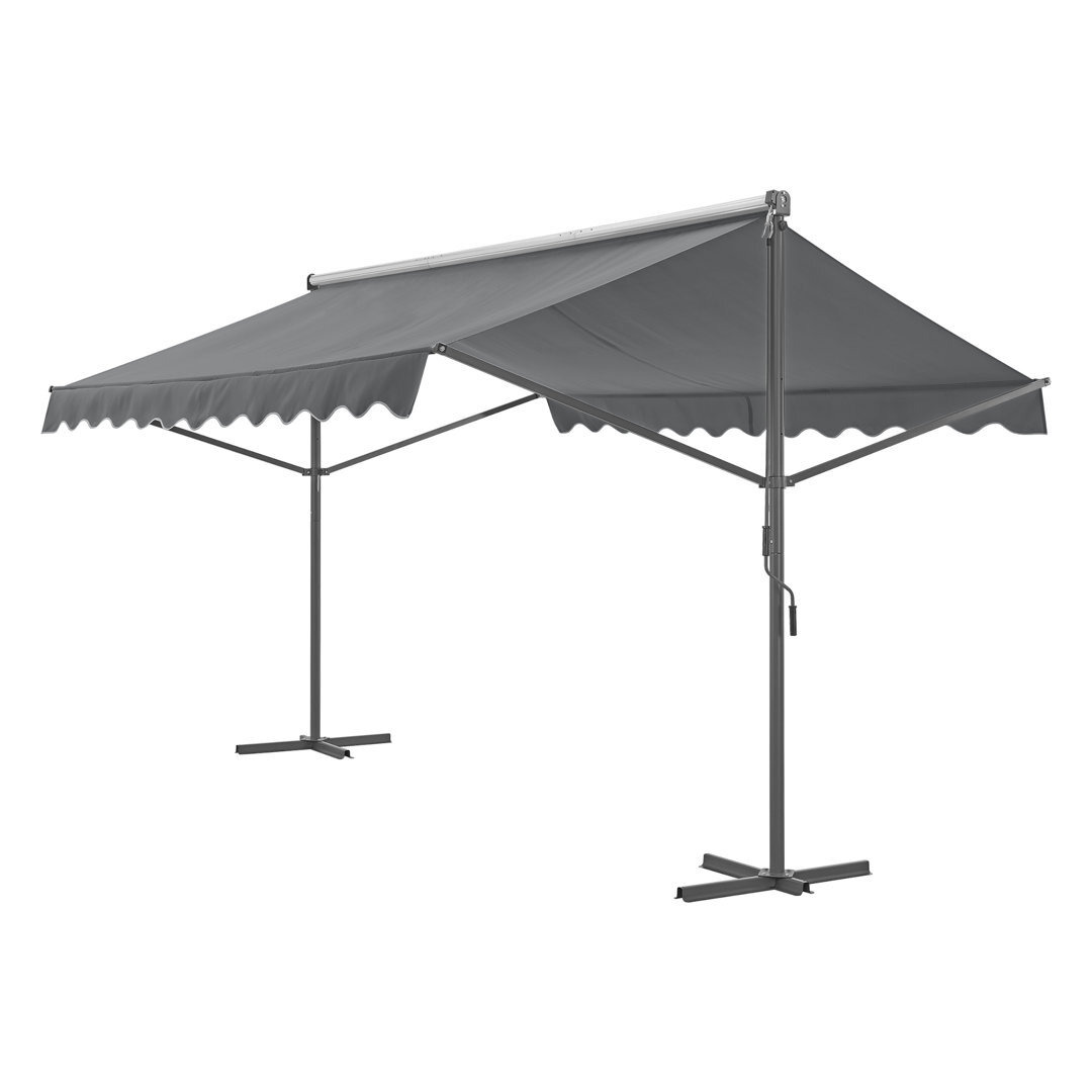 Aswath 5m W x 3m D Retractable Freestanding Awning