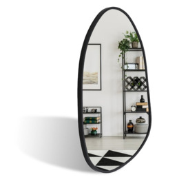 Trae Metal Framed Wall Mounted Bathroom Mirror in Black