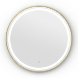 Alteo Round Lighted Metal Framed Wall Mounted Accent Mirror
