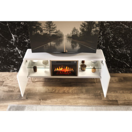 "Ameyalli TV Stand for TVs up to 58"" with Fireplace Included"