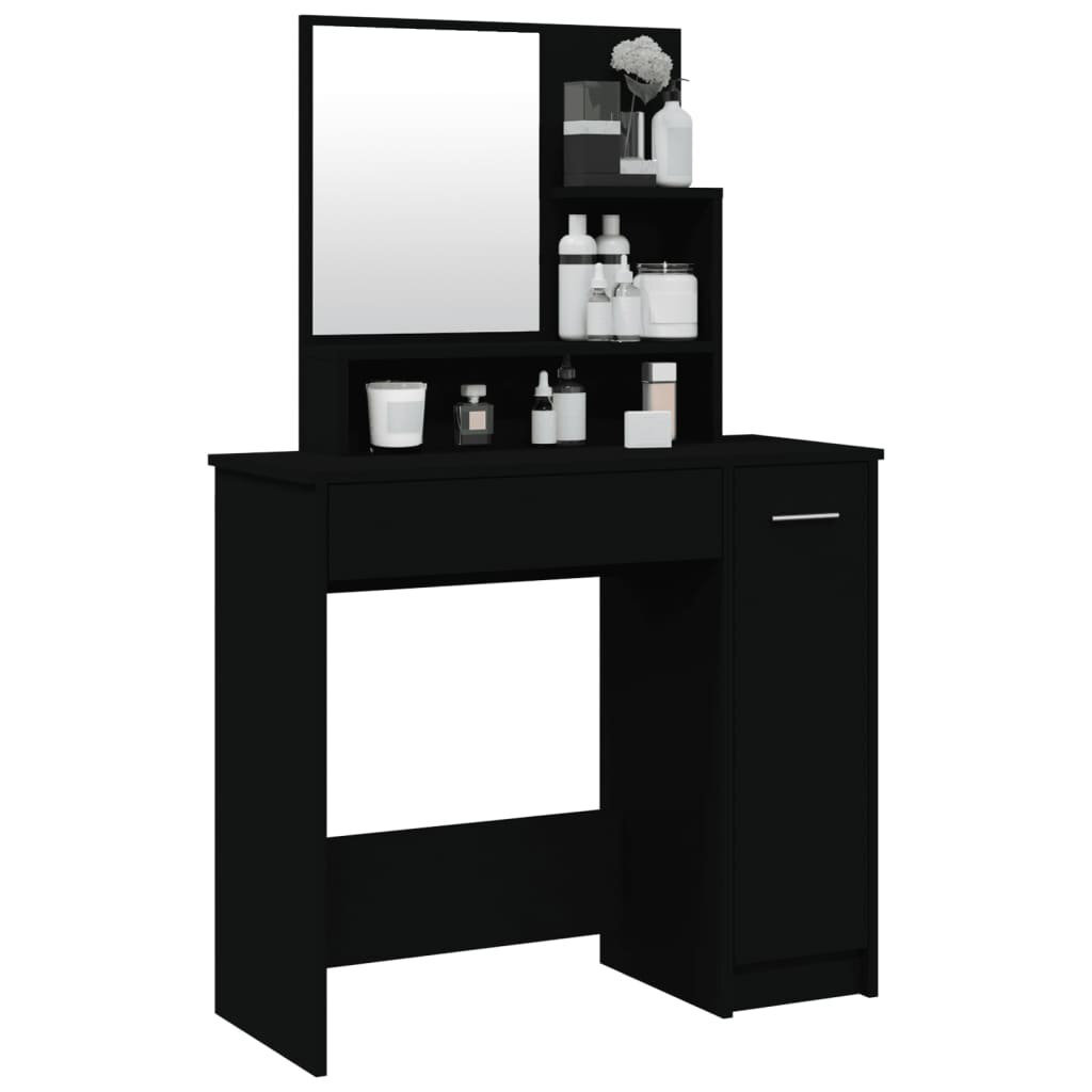 Metro Lane Dressing Table With Mirror Black 86.5X35x136 Cm by Wayfair | uFurnish.com Metro Lane Dressing Table With Mirror Black 86.5X35x136 Cm by Wayfair | uFurnish.com