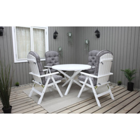 Capuano Round 9 - Piece 4 - Person 112Cm L Pine Outdoor Dining Set