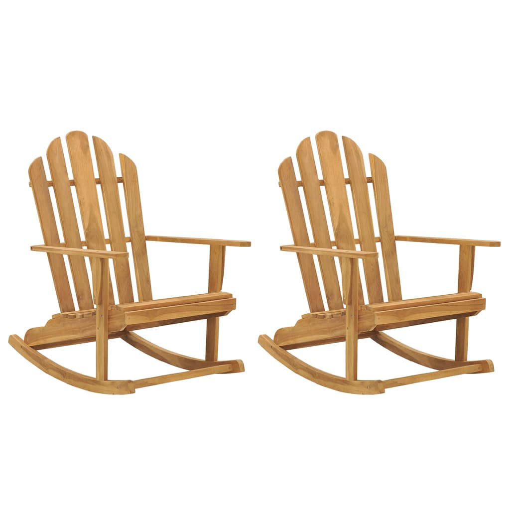 Adirondack Rocking Chairs 2 Pcs Solid Wood Teak