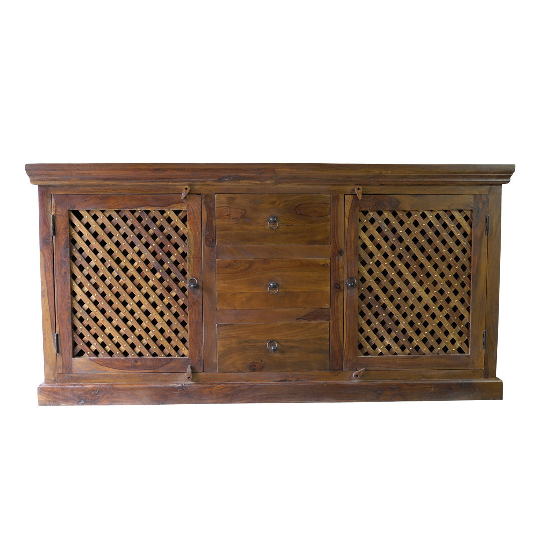 Interlachen 160cm Wide 3 Drawer Sheesham Solid Wood Sideboard