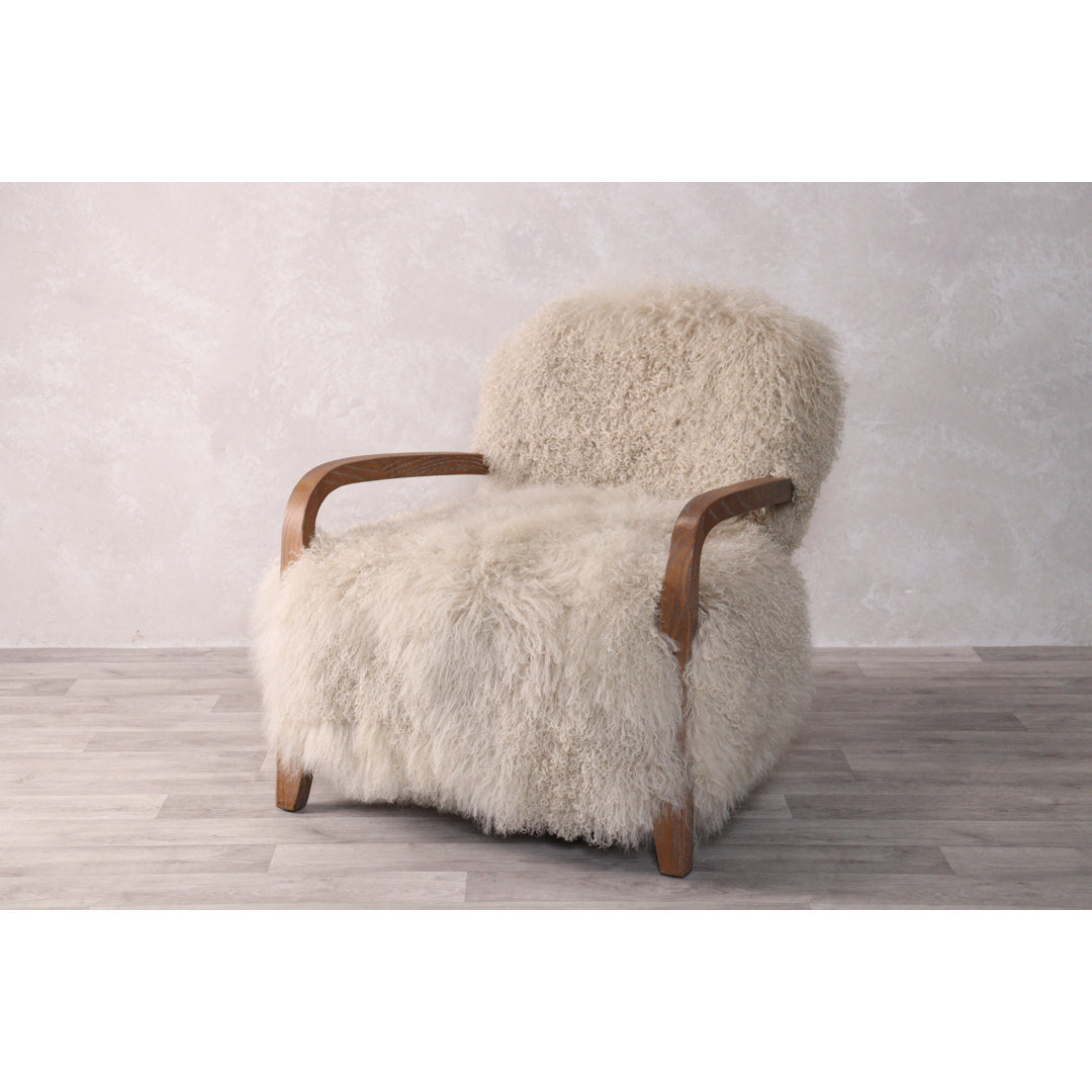 Gardena Canora Sheepskin Armchair