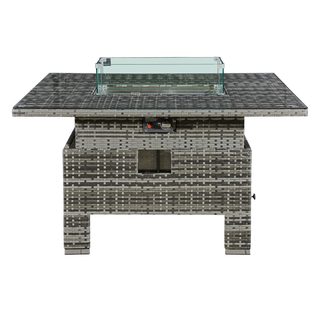 Icarus Rattan Rising Firepit Table