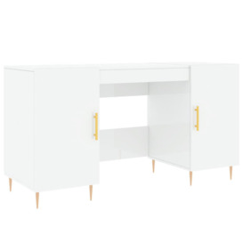 Felker 140cm W Rectangle Writing Desk with and Cabinet