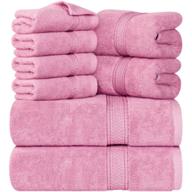 Everarda 8 Piece Bath Towels Multi-Size Set