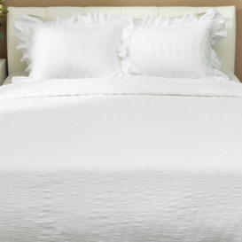 Edda White 100% Cotton 3 Piece Bedspread Set