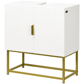 Modern White & Rose Gold Slim Bathroom Storage Cabinet Freestanding Toilet Paper Holder
