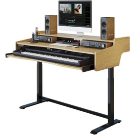 Grigor Electric Height Adjustable Music Standing Desk with Drawer and Fast USB Chargers