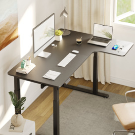 Electric Height Adjustable Standing Desk with Corner Computer Desk Writing Desk