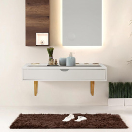 Renner 80Cm W Rectangle Wall Mounted 2-in-1 Dressing Table & Writing Desk with drawer
