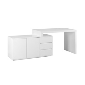 Michealle 120cm W Corner Executive Desk with and Cabinet