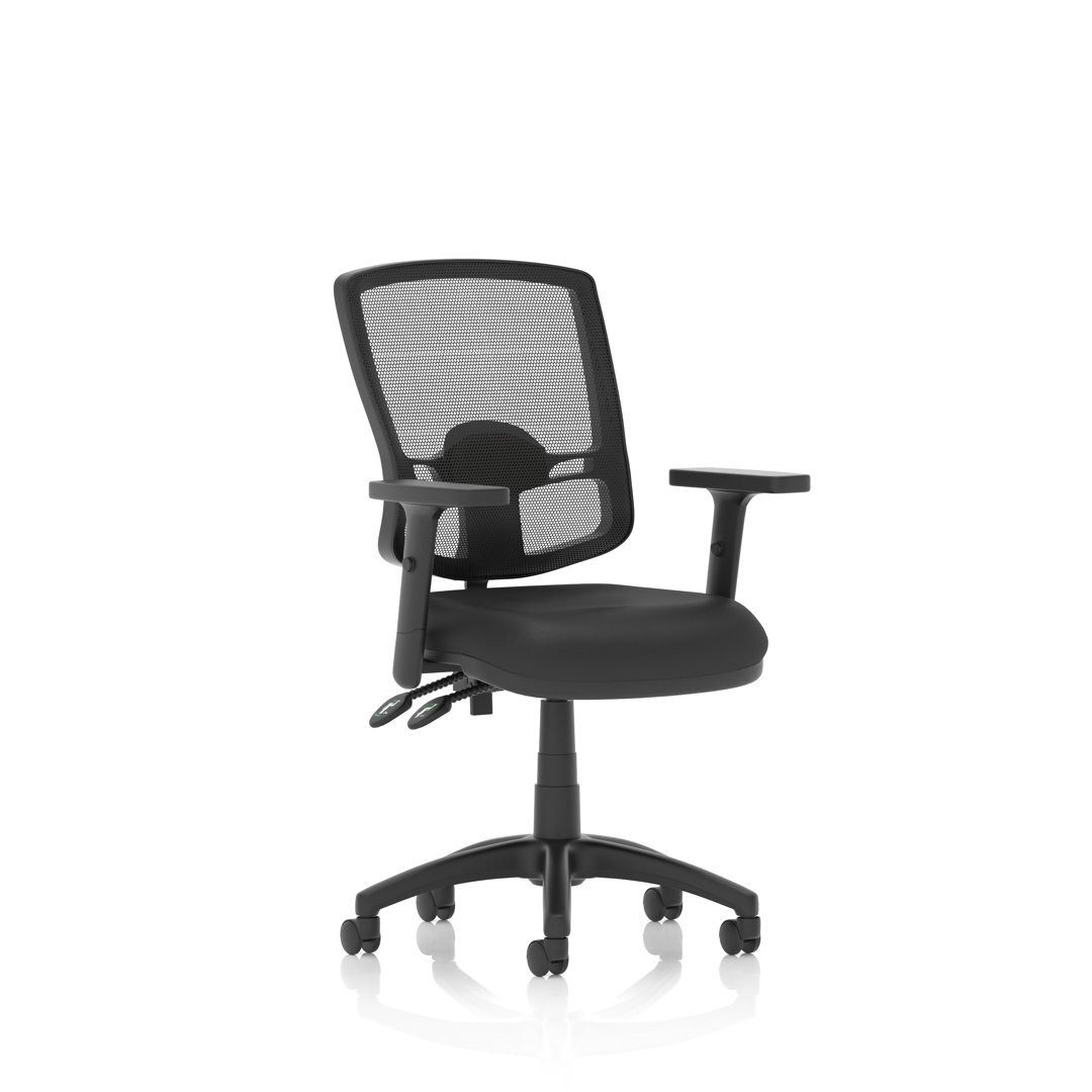 Modern White Office Chair Upholstered Cotton & Linen Swivel Task