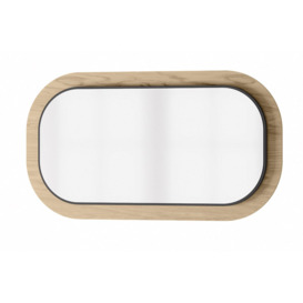 Duran Oval Wood Framed Wall Mounted Full Length Mirror in Natural Wood