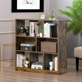 Silvas Bookcase Cube Storage Unit Industrial Rustic Brown Furniture
