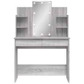 Latitude Run Dressing Table With LED Lights White 96X40x142 Cm