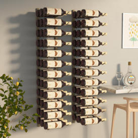 Industrial Gold Floor Wine Rack Metal 4 Piece 48-Bottle Vertical Tall Wine  Rack by Homary
