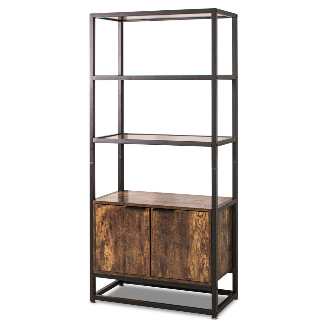 Abbylynn - Bookcase Industrial Style With 3 Shelves And 2 Doors, 76X33xh163  Cm by Wayfair | ufurnish.com