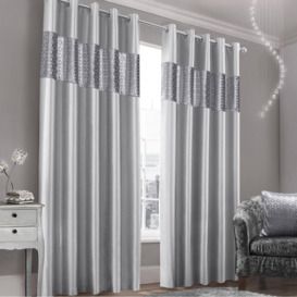 Kionte Luxury Metallic Geometric Foil Pattern Curtain Pair