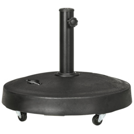23.5Kg Resin Garden Parasol Base With Wheels And Retractable Handles